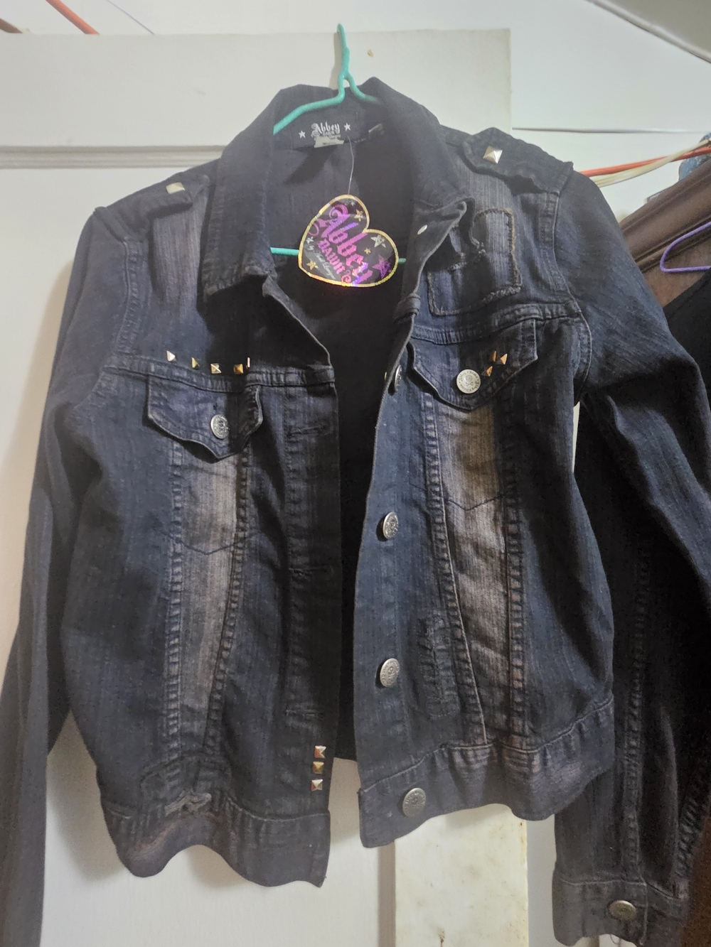 Abbey Dawn Dark Blue Studded Denim Jacket